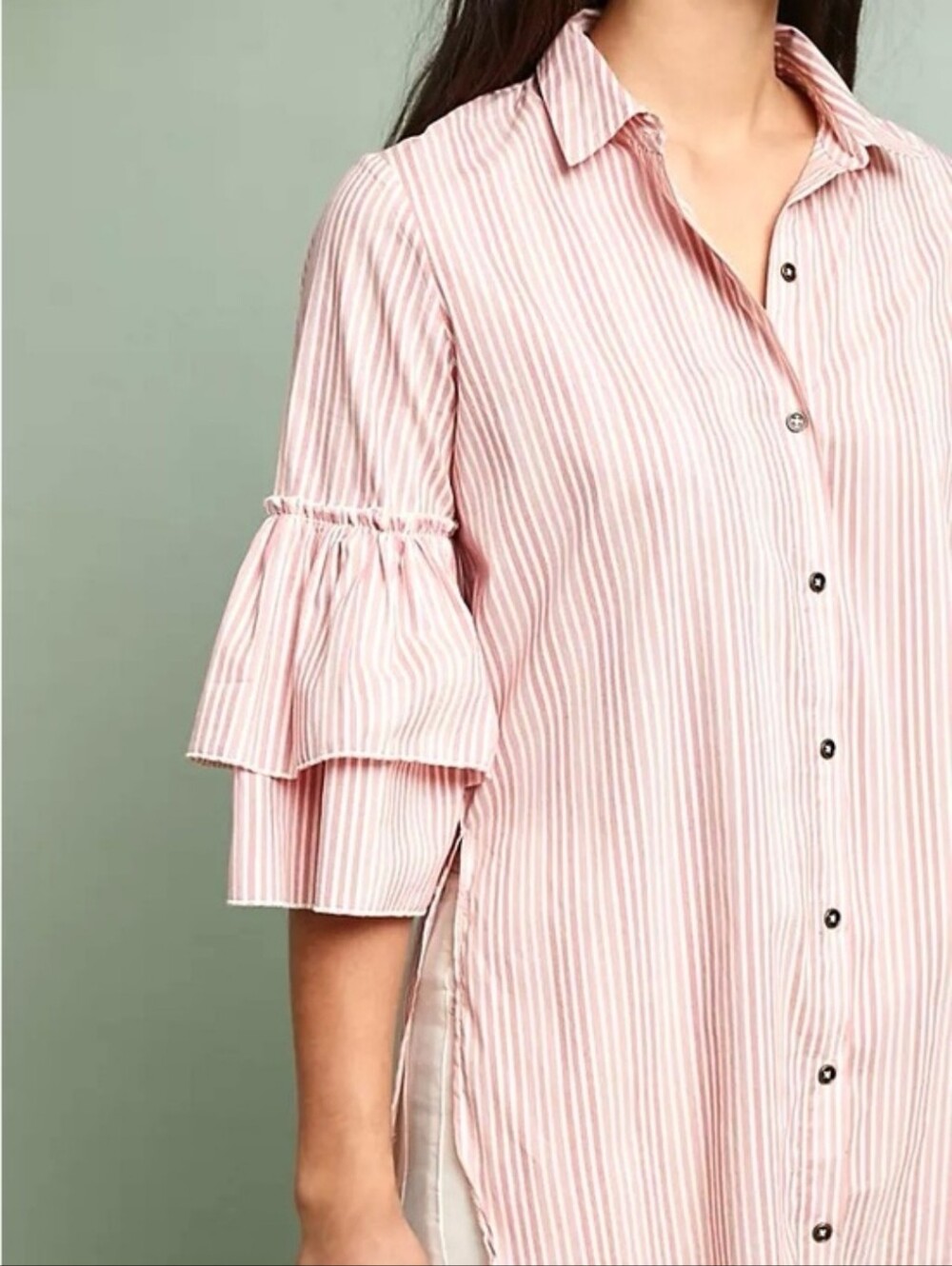 ANTHROPOLOGIE x ELLA MOSS Red & White Aurora Top Size XS